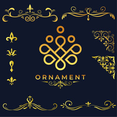 Classic ornament frame, Vintage vectors border  one logo