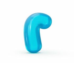 Fototapeta premium 3D illustration of a blue ballon letter r isolated on a white background