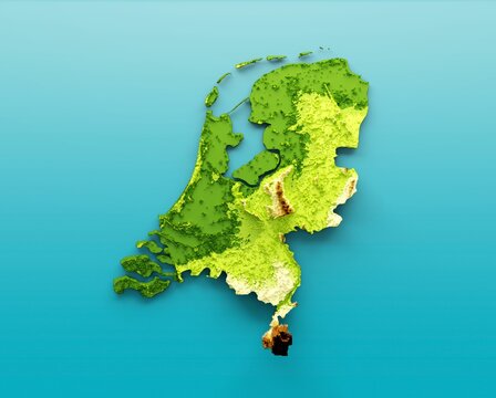 Fototapeta 3d rendered illustration of a Netherlands Map surrounded by water