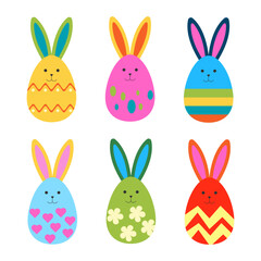 Fototapeta premium Set of 6 Easter Bunnies