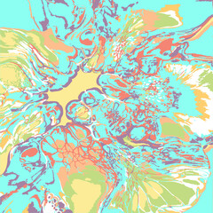 Fototapeta na wymiar Colorful bright multicolor pattern fractal glitch ornament fantasy kaleidoscope.