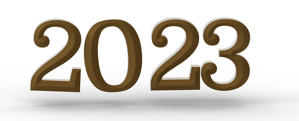 Year as Number - Typography design of 2023 with 3d style design