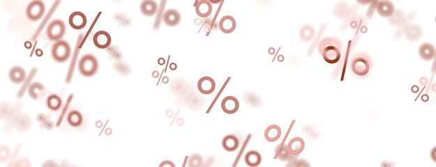 percent shopping digital in hand 3d.