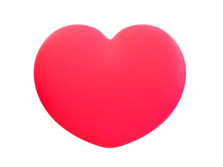 3d minimal red heart. valentine's element. 3d illustration.