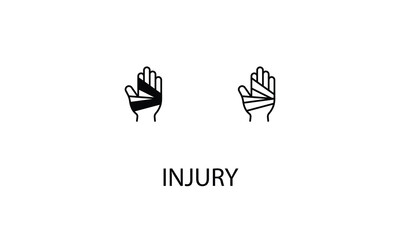 Injury double icon design stock illustration