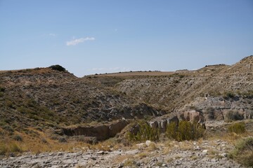 Fototapeta na wymiar Daytime view of a deserted area landscape