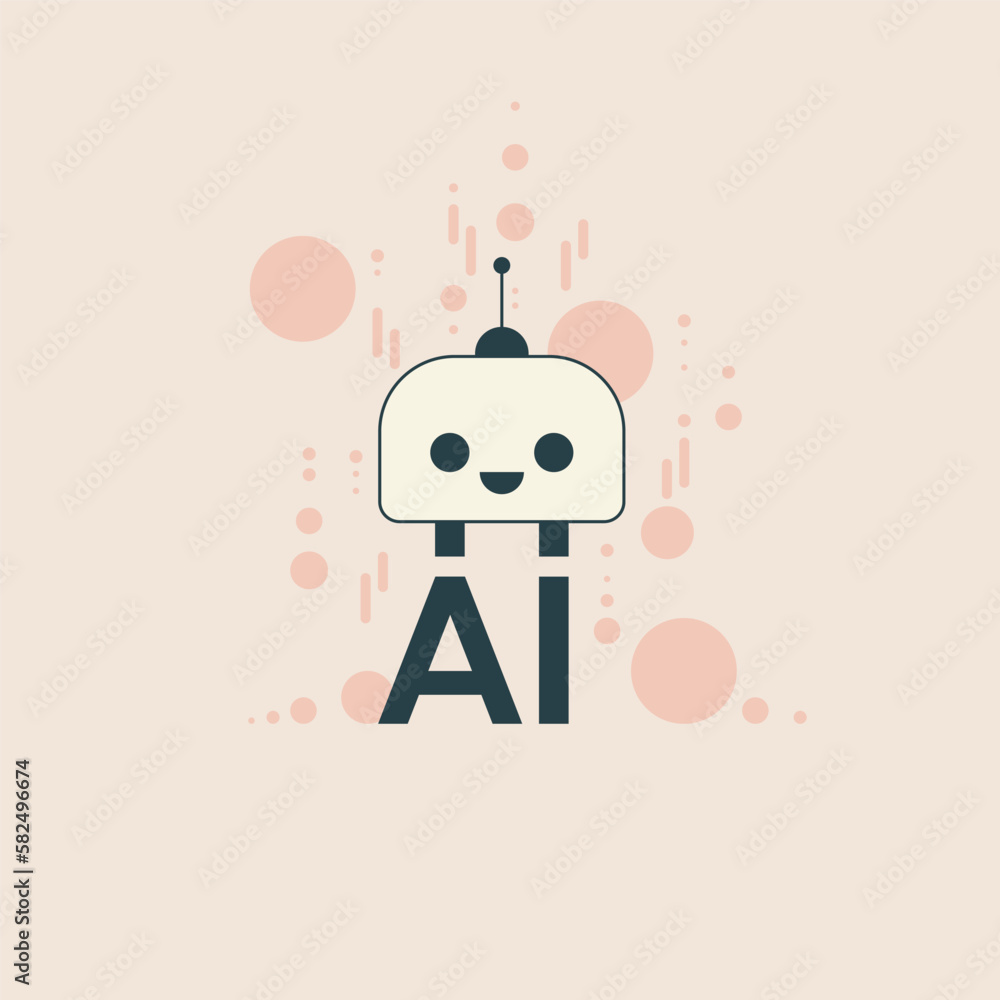Poster Artificial intelligence and Machine learning concept logo. AI monogram initials letter text alphabet symbol. Neural networks and another modern technologies concept. Technology sci-fi concept. Vector