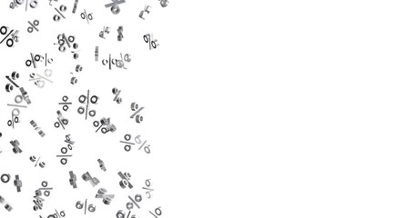 percent shopping digital in 3d. background