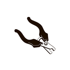 Claw Tongs Claw Scissors black and white outline illustration on transparent background
