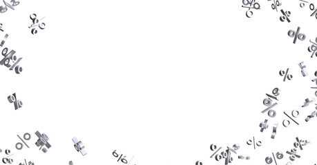 percent shopping digital in 3d. background