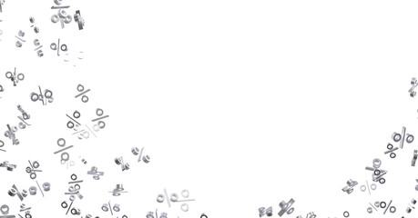 percent shopping digital in 3d. background