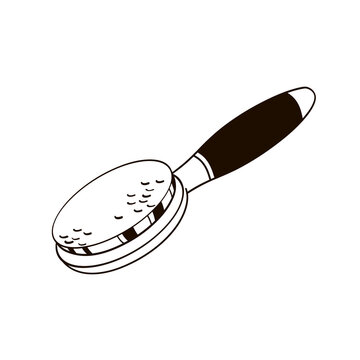 recommend clip art: dog hair brush black and white outline illustration on transparent background
                    