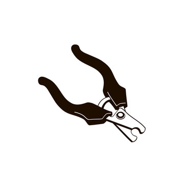 recommend clip art: Claw Tongs Claw Scissors black and white outline illustration on transparent background
                    