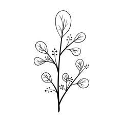 floral leaves element