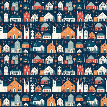 seamless pattern with houses