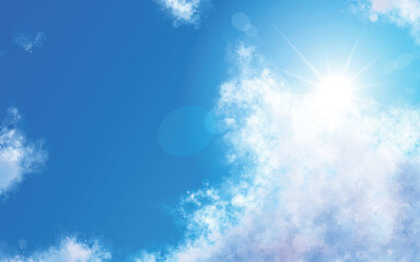 青空と雲と太陽の輝き02　穏やかな雲