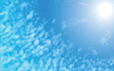 青空と雲と太陽の輝き06　うろこ雲