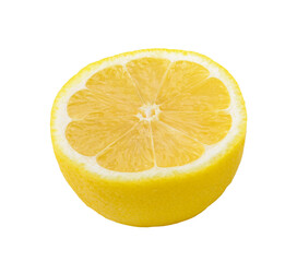 Slice of lemon fruit isolated on transparent png