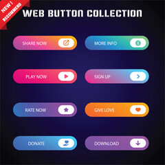 Obraz premium web button collection