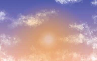 夕空と雲と太陽の輝き02　静かな雲