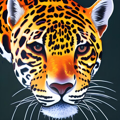 AI generative illustration of  leopard.