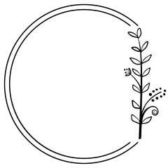 floral art circle frame