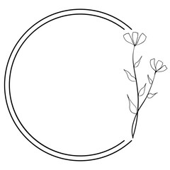 floral art circle frame