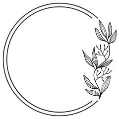 floral art circle frame