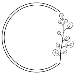 floral art circle frame