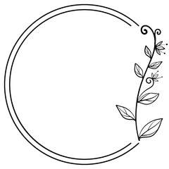 floral art circle frame