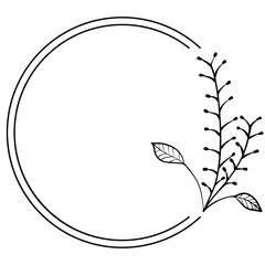 floral art circle frame