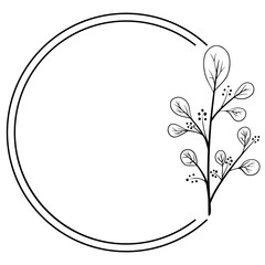 floral art circle frame