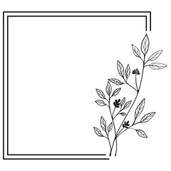 floral art square frame