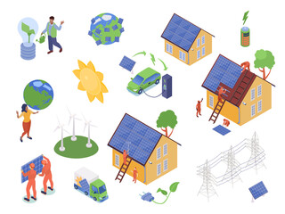 Fototapeta premium Green Energy Home Set