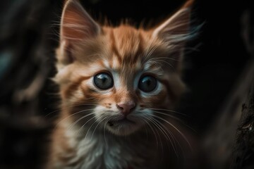 Fototapeta premium little, adorable kitten. Generative AI