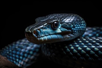 Fototapeta premium Japanese rat snake, often known as the blue general or aodaisho. Generative AI