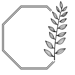 floral art octagon frame