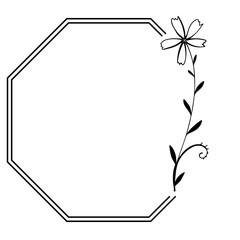 Obraz premium floral art octagon frame