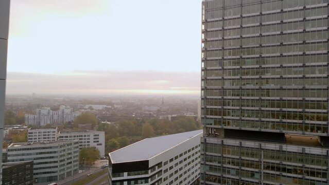 Flying between skyscrapers in Lille France