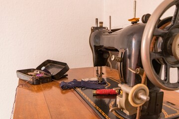 Old historical sewing machine