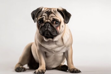 Obraz premium An image of a pug on white. Generative AI