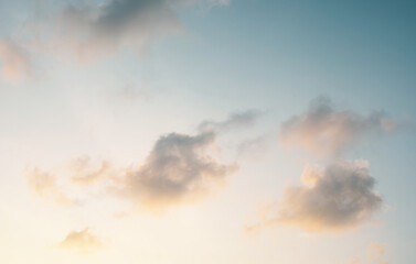 Summer blue sky cloud gradient light white background. Beauty clear cloudy in sunshine calm bright winter air bacground. Gloomy vivid cyan landscape in environment day horizon skyline view spring wind