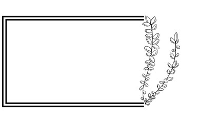 floral flower rectangle frame