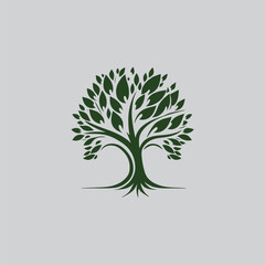 Green tree logo design 