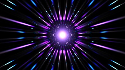 Abstract meditation background of neon light flare burst