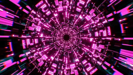 Fabulous neon pink cyber tunnel