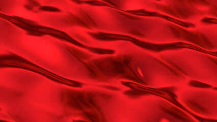 Obraz premium Red metal satin fabric silky wave background, 3d rendering