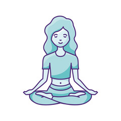 png image of icon of woman in yoga position with transparent background