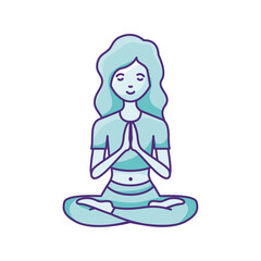 png image of icon of woman in yoga position with transparent background