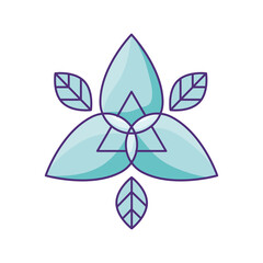 png image of yoga mantra icon in light blue with dark blue lines and transparent background